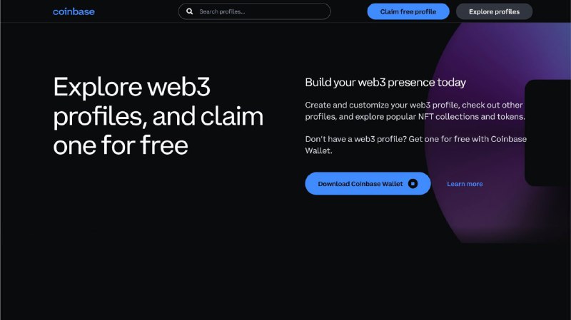 🖼 ⚡️ Coinbase Wallet раздает бесплатные Web3-профили, которые подключаются через домены ENS...
