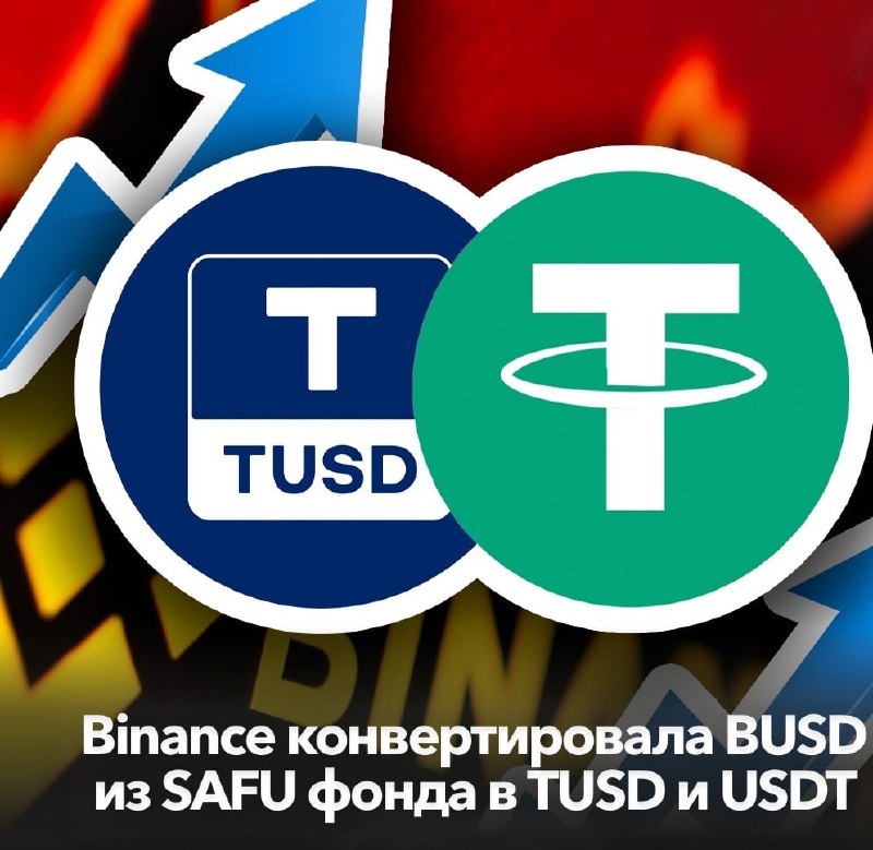 🖼 Binance конвертировала BUSD из SAFU фонда в TUSD и USDT Binance конвертировала BUSD из Фонда стра...