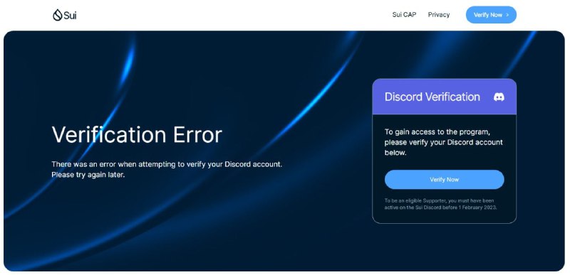 🖼 Верификация на сейл SUI выкатили страничку для верификации через Discord. Сайт, коне...